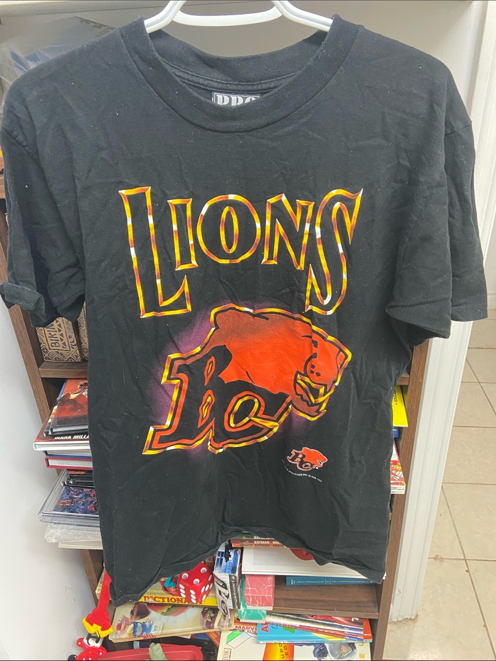 Vintage 1994 BC Lions CFL Football Classic Logo T-Shirt Large *Misprint NHL*